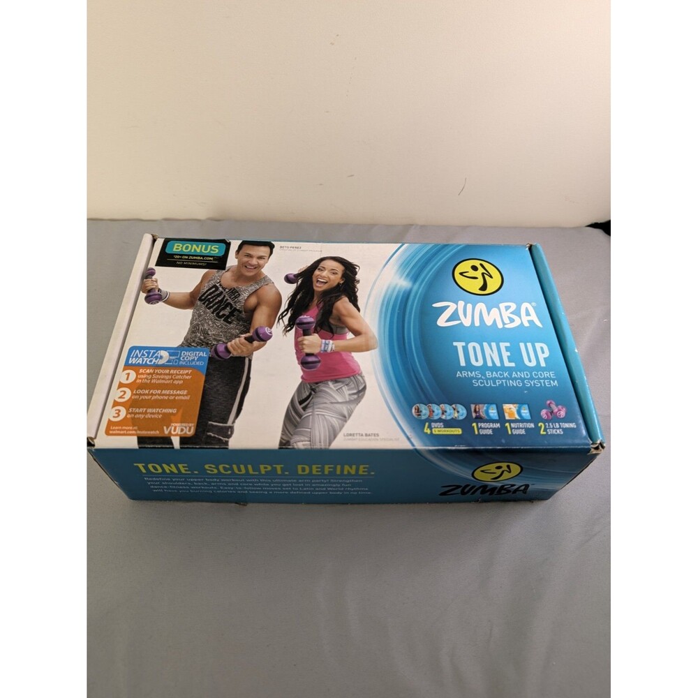 Zumba Tone Up Set DVDs And Toning Weights